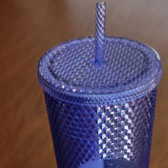 Walt Disneyworld 50th Anniversary Starbucks Studded Tumbler with Straw Blue - Picture 3 of 11